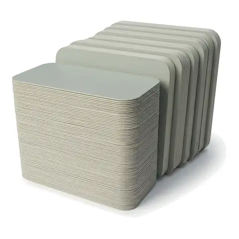 NO6 Lids, a pack in front with more packs stacked behind, foil container, aluminium container