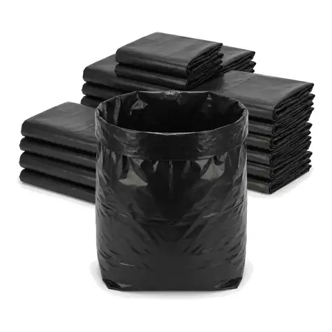 Heavy Duty Bin Bags Compactor Ex Large, a pack in front with more packs stacked behind, rubbish bag, refuse sack