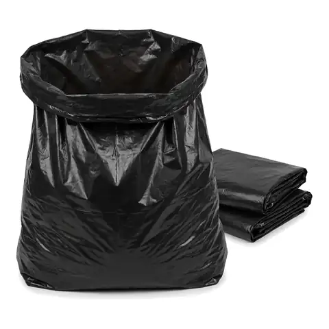 Heavy Duty Bin Bags Large, a pack in front with more packs stacked behind, rubbish bag, refuse sack