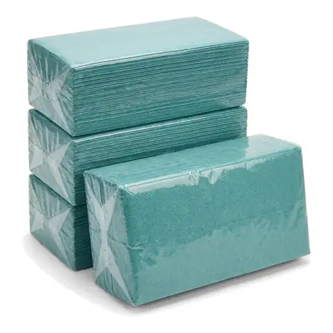 1ply C Fold Hand Towel, a pack in front with more packs stacked behind, napkin, serviette