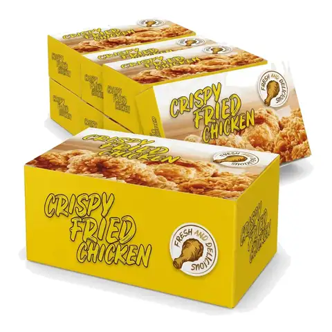 FC1 Medium Chicken Box, a pack in front with more packs stacked behind, fried chicken box, chicken bucket