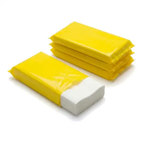 FC3 Chicken Box grease Liner 9x14", a pack in front with more packs stacked behind, fried chicken box, chicken bucket