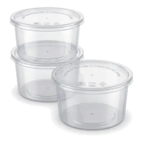 450ml / 16oz Microwavable Container, a pack in front with more packs stacked behind, microwave container, plastic takeaway container