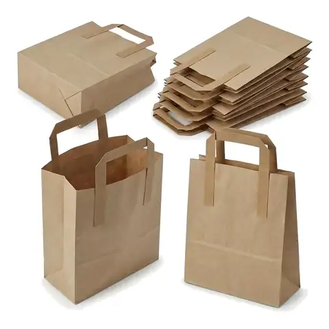 Small Brown Kraft Paper Bag, a pack in front with more packs stacked behind, kraft bag, brown paper bag