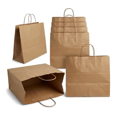 Extra Large Brown Kraft Paper Bag, a pack in front with more packs stacked behind, kraft bag, brown paper bag