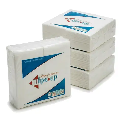 2ply 40x40 Serviettes 1/8 Fold, a pack in front with more packs stacked behind, napkin, paper napkin