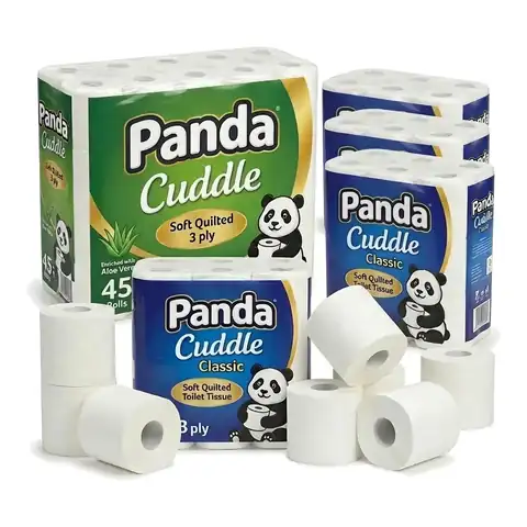 3ply White Toilet Rolls, a pack in front with more packs stacked behind, toilet paper, toilet tissue