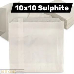 Sulphite Bag 10x10 inch x1000 white semi-transparent food grade paper bags bakery deli sandwich liner 30-40 GSM 1000 pack bulk wholesale UK