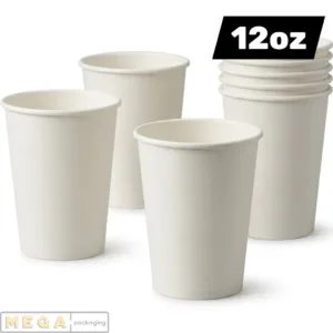 White Coffee Cup 12oz x1000 disposable paper coffee cup 1000 pack bulk wholesale cafe restaurant takeaway hot beverage cup