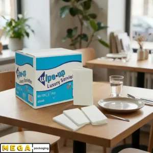 1/8 Fold Serviettes x2000 white paper napkins 40x40cm 2-ply eighth fold catering restaurant disposable