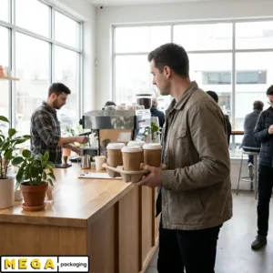 Cup Holder 4 x180 kraft cardboard coffee cup carrier 4 cup holder 180 pack bulk wholesale takeaway cafe restaurant beverage carrier