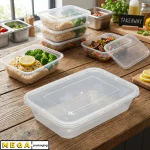 Micro Container 500ml x250 microwave safe plastic food storage container clear transparent heavy duty 250 pack bulk wholesale