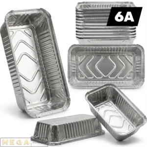Aluminium Container - 6A x500 silver foil 700ml rectangular oven-safe freezer-safe recyclable food-grade takeaway UK