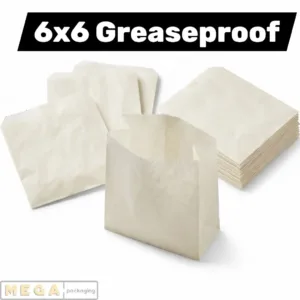 Grease Proof 6x6 inch x1000 greaseproof paper sheets 6x6 food wrap basket liner 38-40 GSM white paper 1000 pack bulk wholesale UK