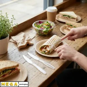 Reusable Plastic Knife x1000 transparent clear strong PP polypropylene serrated blade cutlery 1000 pack bulk wholesale catering restaurant