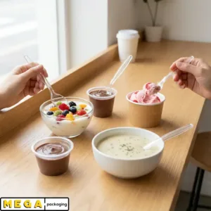 Reusable Plastic Spoon x1000 transparent clear strong PP polypropylene cutlery 1000 pack bulk wholesale catering restaurant