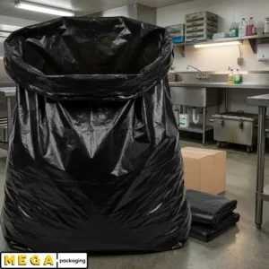 Heavy Duty Bin Bag x200 black refuse sacks 200 pack 18x29x39 inches 90-100 litres 30-35 microns 120-140 gauge LDPE commercial waste UK