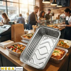 Aluminium Container - NO6 x500 silver foil 800ml rectangular deep oven-safe freezer-safe recyclable food-grade takeaway UK