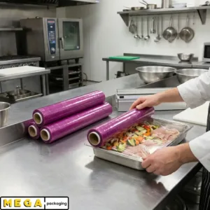 Cling Film Small x1 commercial catering roll 200m length 30cm width PVC food wrap cutter box professional kitchen food service UK