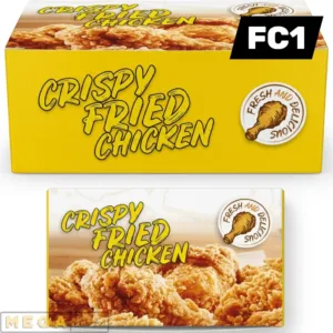 Chicken Box - FC1 x300 medium fried chicken box white paperboard grease-resistant ventilation holes takeaway fast food UK