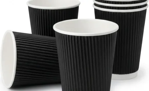 12oz black ripple coffee cups