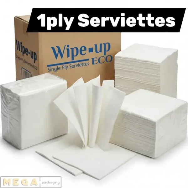 Premium Serviette x5000 white paper napkins 30x30cm 1-ply quarter fold catering restaurant disposable