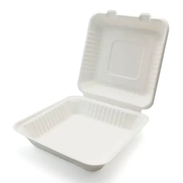 9x9" Bagasse takeaway boxes