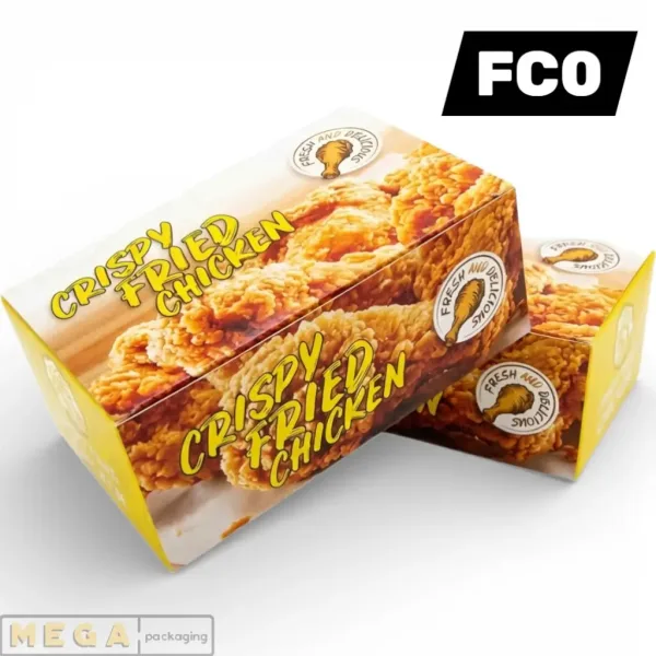 Chicken Box - FC0 x400 small fried chicken box white paperboard grease-resistant ventilation holes takeaway fast food UK