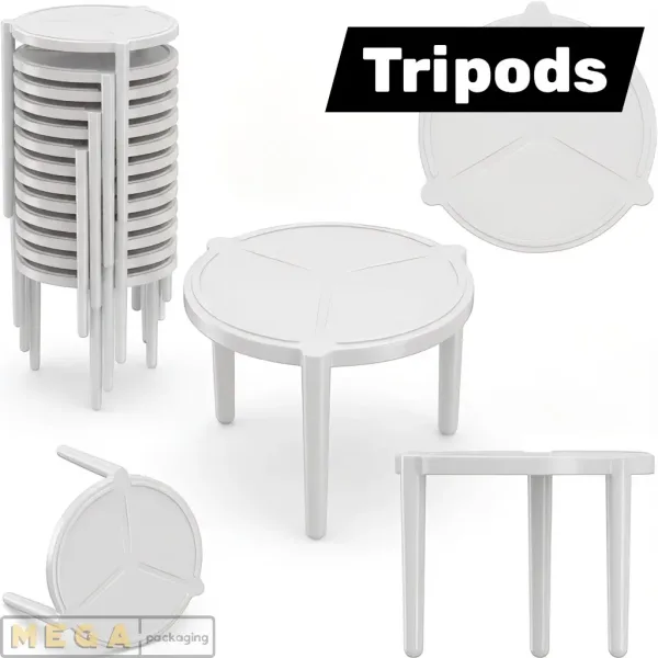 Pizza Box Tripod x1000 white plastic pizza saver 38mm height three-legged lid support prevents box collapse UK