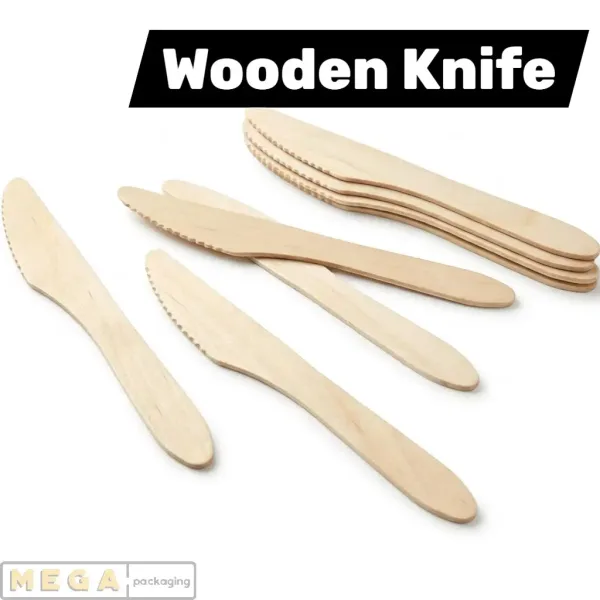 Wooden Knife x1000 birchwood cutlery 6.5 inch eco-friendly biodegradable 1000 pack bulk wholesale catering restaurant sustainable